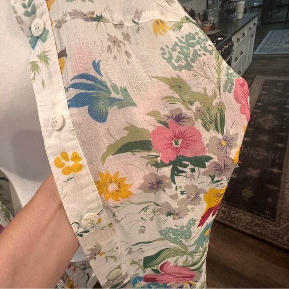 Unbranded Womens Floral Semi Sheer Shirt Dress Cover Up Kimono Sz L / XL Boho - Picture 10 of 13